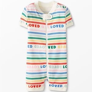 Organic Cotton LOVED Striped Baby Shortie Sleeper